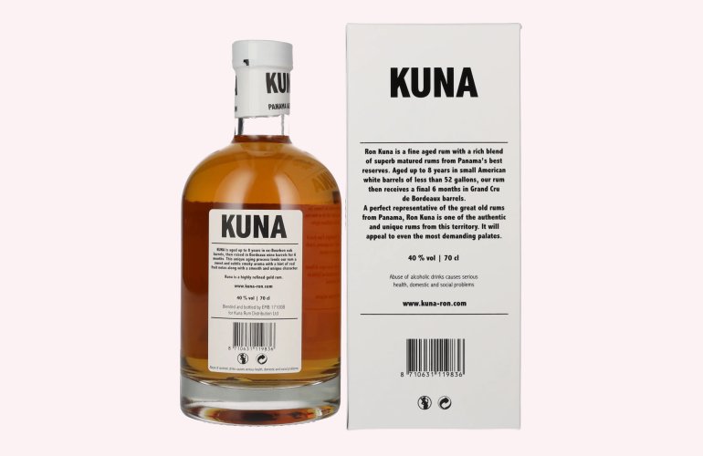 Kuna Panama Aged Ron 40% Vol. 0,7l in geschenkverpakking