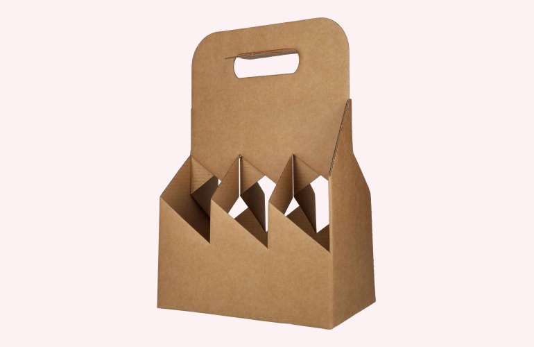 Tragekarton Bier Kraftpapier for bottles 6er 195x130x290 mm