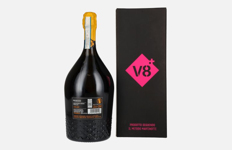 V8+ SANDRO Prosecco Extra Dry DOC 11% Vol. 1,5l en boîte cadeau