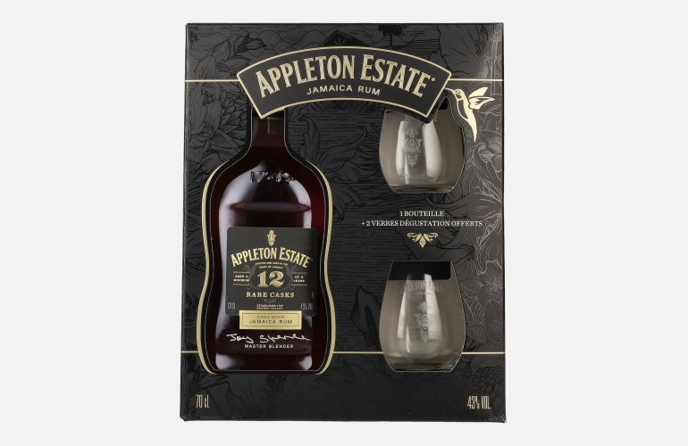 Appleton Estate 12 Years Old Rare Casks Jamaica Rum 43% Vol. 0,7l in Giftbox with 2 glasses
