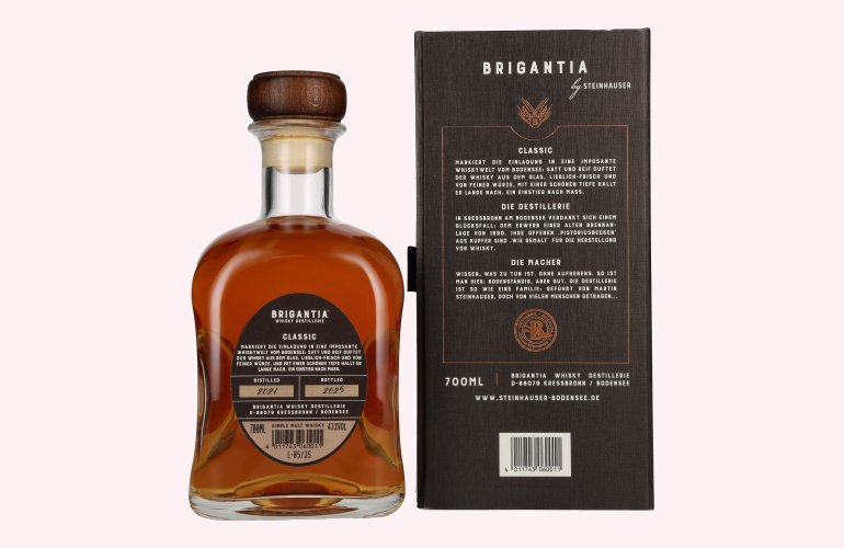 Steinhauser BRIGANTIA CLASSIC Single Malt Whisky Limited Edition 43% Vol. 0,7l in geschenkverpakking