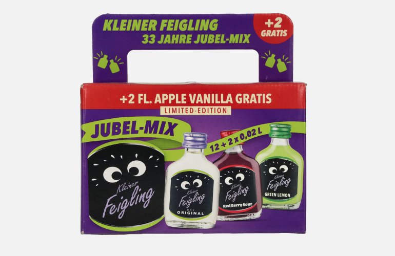 Kleiner Feigling Jubel-Mix 15,4% Vol. 12x0,02l with 2 bottles Apple Vanilla 0,02l