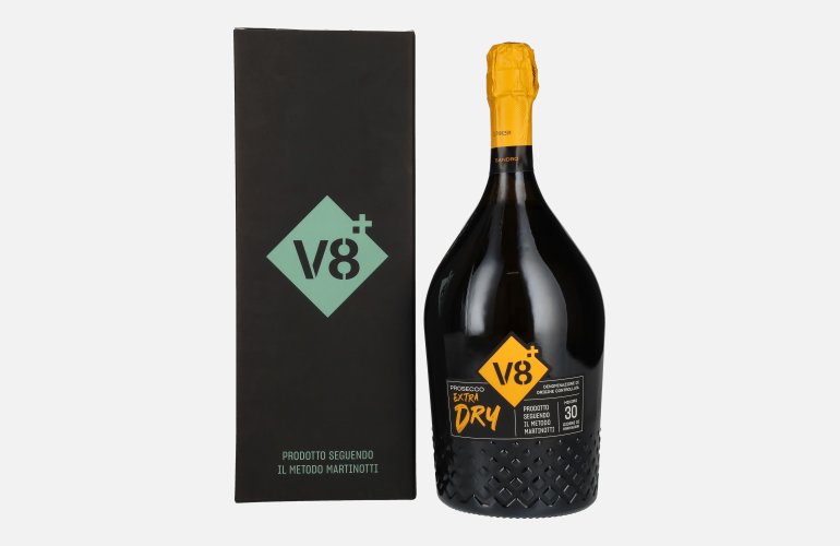 V8+ SANDRO Prosecco Extra Dry DOC 11% Vol. 1,5l in Geschenkbox