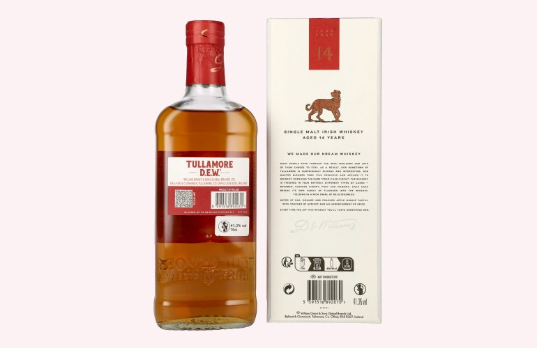 Tullamore D.E.W. 14 Years Old Single Malt Irish Whiskey 41,3% Vol. 0,7l in Geschenkbox