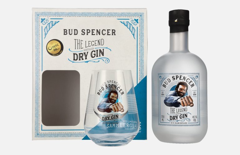 Bud Spencer THE LEGEND Dry Gin 41,3% Vol. 0,7l in Geschenkbox mit Glas