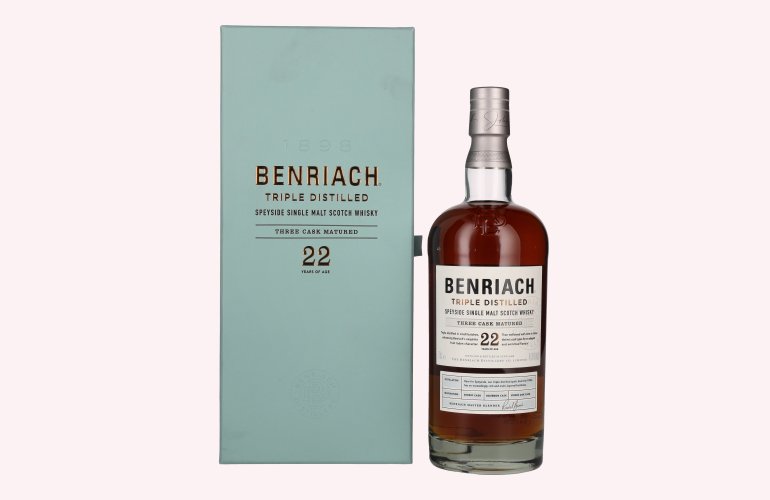 Benriach 22 Years Old Triple Distilled Three Cask Matured Single Malt 46,8% Vol. 0,7l in Geschenkbox