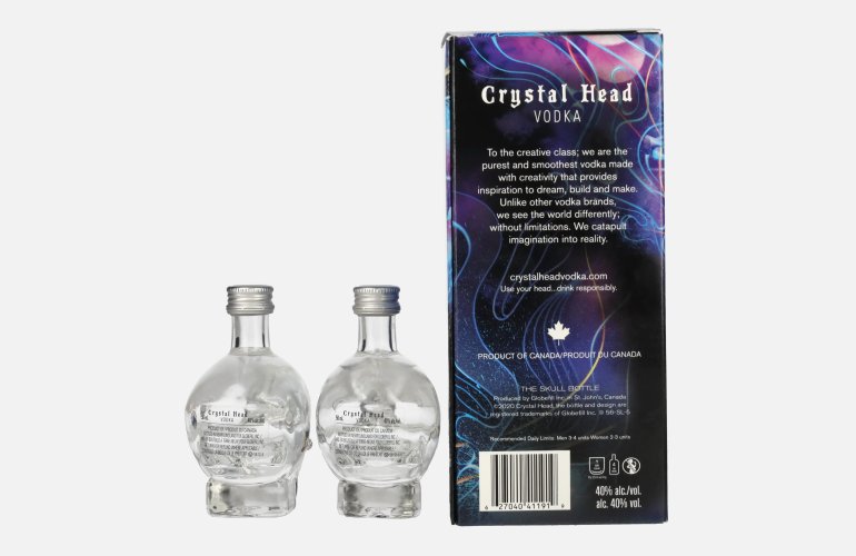 Crystal Head Vodka 40% Vol. 2x0,05l in geschenkverpakking