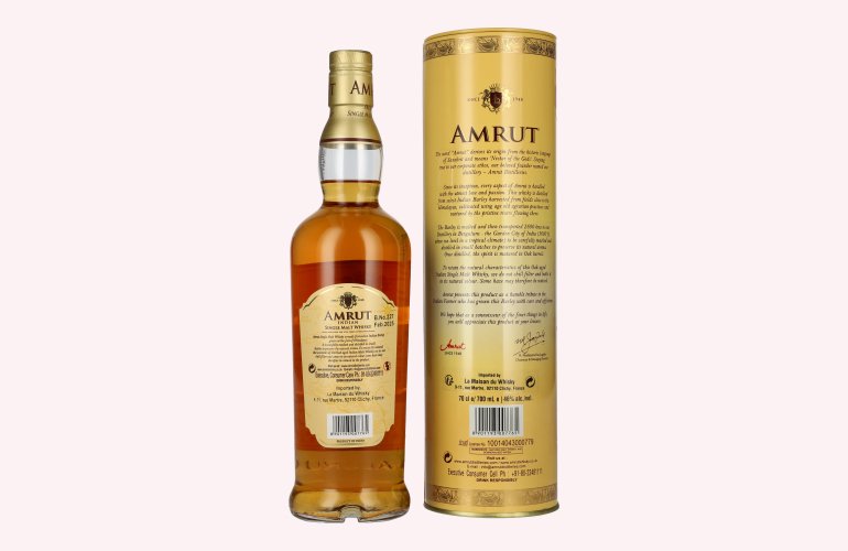Amrut Indian Single Malt Whisky 46% Vol. 0,7l in Tinbox