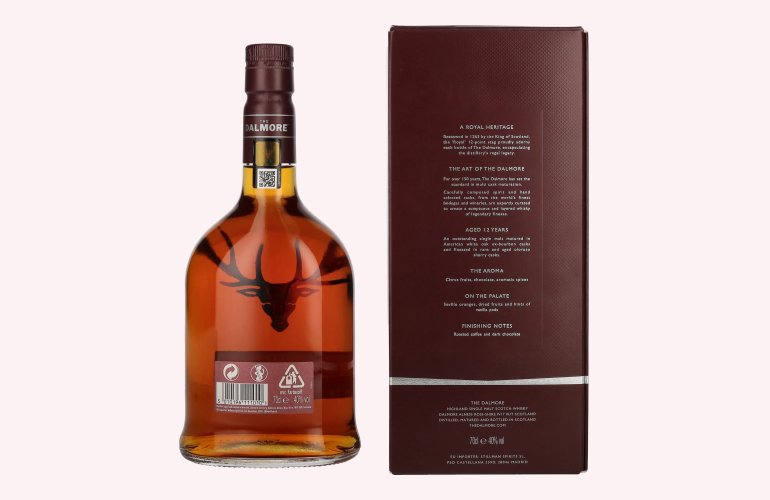 The Dalmore 12 Years Old Highland Single Malt Scotch Whisky 40% Vol. 0,7l en boîte cadeau