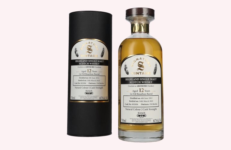 Signatory Vintage ARDMORE 12 Years Old 1st Fill Bourbon Cask Strength #802004 2012 60,7% Vol. 0,7l in Tinbox