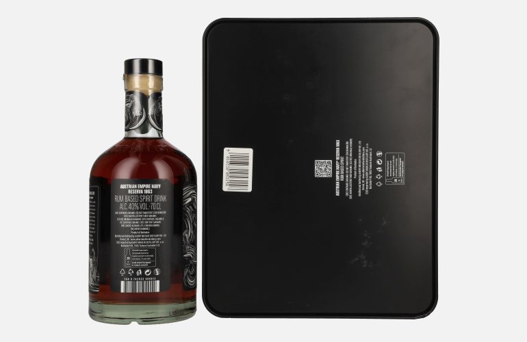 Austrian Empire Navy RESERVA 1863 Spirit Drink 40% Vol. 0,7l in Geschenkbox mit 2 Gläser