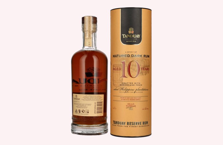 Tanduay 10 Years Old Reserve Dark Rum 40% Vol. 0,7l en boîte cadeau