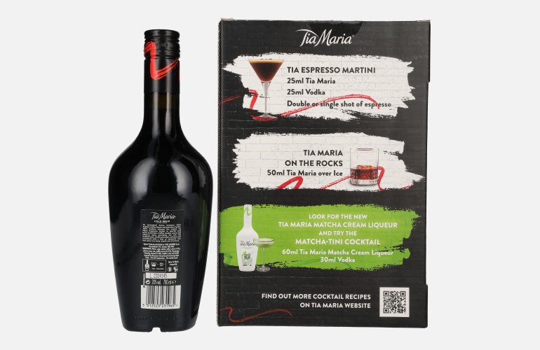 Tia Maria Cold Brew Coffee Liqueur 20% Vol. 0,7l in Geschenkbox mit 2 Gläsern
