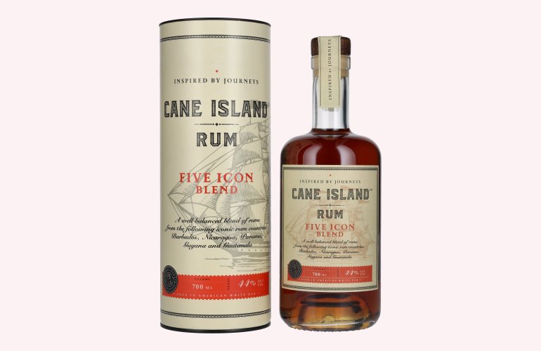 Cane Island FIVE ICON BLEND Island Rum 44% Vol. 0,7l in geschenkverpakking