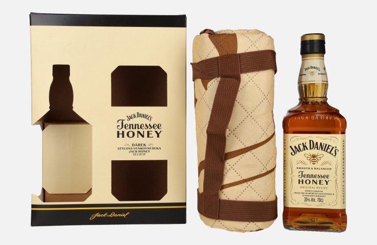 Jack Daniel's Tennessee HONEY 35% Vol. 0,7l en boîte cadeau avec Party Blanket