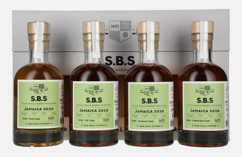 1423 S.B.S JAMAICA Experimental Cask Series 2020 57% Vol. 4x0,2l in geschenkverpakking