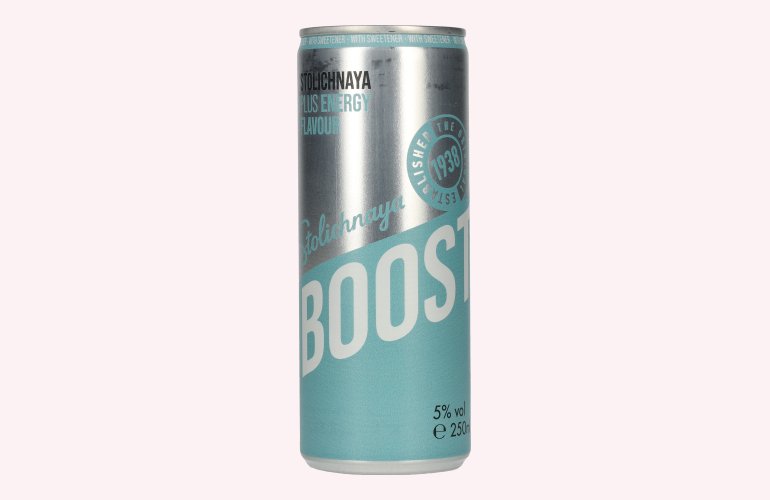 Stolichnaya Boost Plus ENERGY Flavour Sugarfree 5% Vol. 0,25l Dose