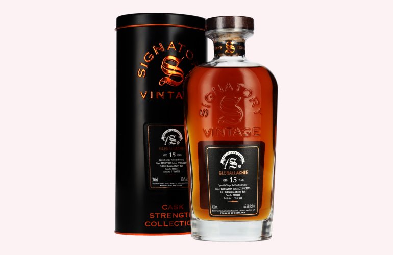 Signatory Vintage GLENALLACHIE 15 Years Old Cask Strength #900864 2009 65,6% Vol. 0,7l in Tinbox