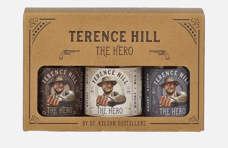 Terence Hill THE HERO Set 38,7% Vol. 3x0,05l in Giftbox