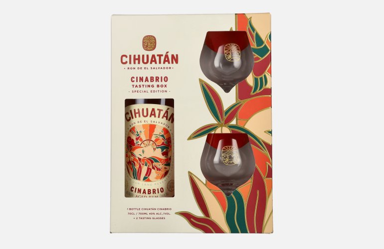 Cihuatán 12 Years CINABRIO Rum El Salvador 40% Vol. 0,7l in Giftbox with 2 glasses