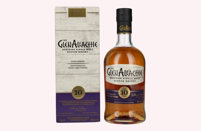 The GlenAllachie 10 Years Old GRATTAMACCO WINE CASK FINISH Limited Edition 48% Vol. 0,7l in Geschenkbox