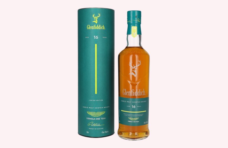 Glenfiddich 16 Years Old ASTON MARTIN FORMULA ONE TEAM Single Malt Scotch Whisky 43% Vol. 0,7l in geschenkverpakking