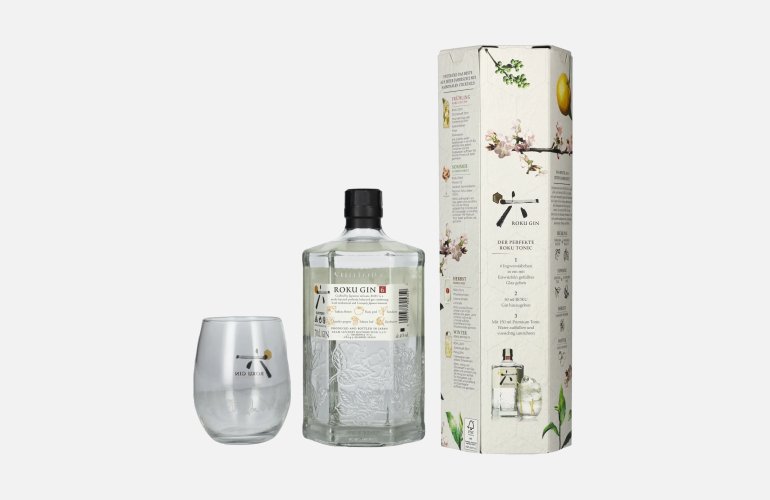 Roku Gin The Japanese Craft Gin 43% Vol. 0,7l in Giftbox with glass