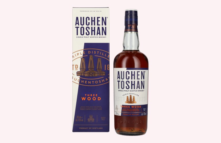 Auchentoshan THREE WOOD Single Malt Scotch Whisky 43% Vol. 0,7l en boîte cadeau