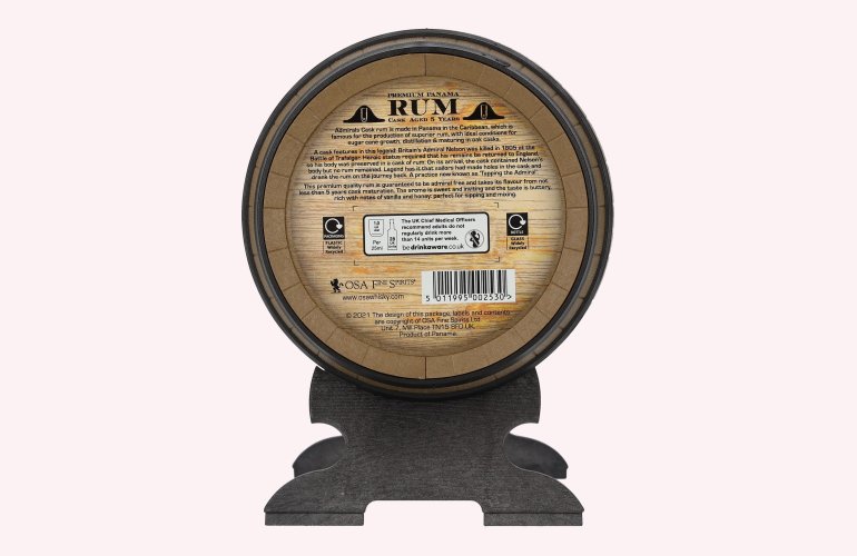 OSA Fine Spirits 5 Years Old Admiral's Cask Premium Panama Rum Barrel 40% Vol. 0,7l