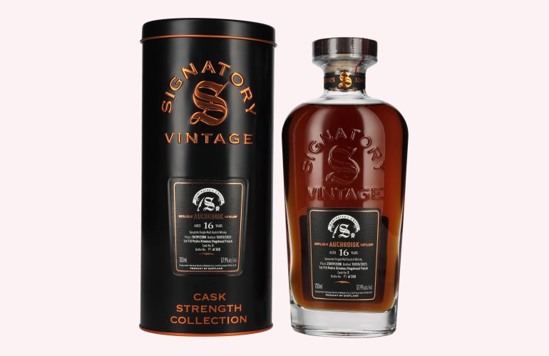 Signatory Vintage SYMINGTON'S CHOICE 16 Years Old AUCHROISK PX Hogshead Finish #3 2008 57,9% Vol. 0,7l in Tinbox