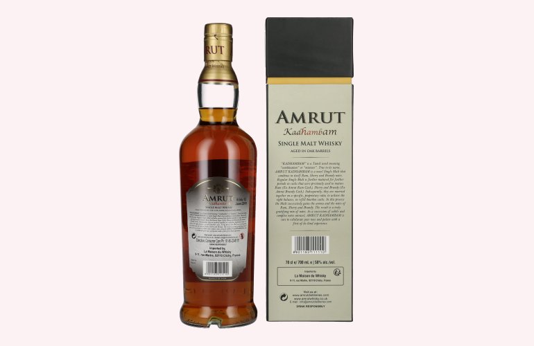 Amrut KADHAMBAM Single Malt Whisky 50% Vol. 0,7l en boîte cadeau