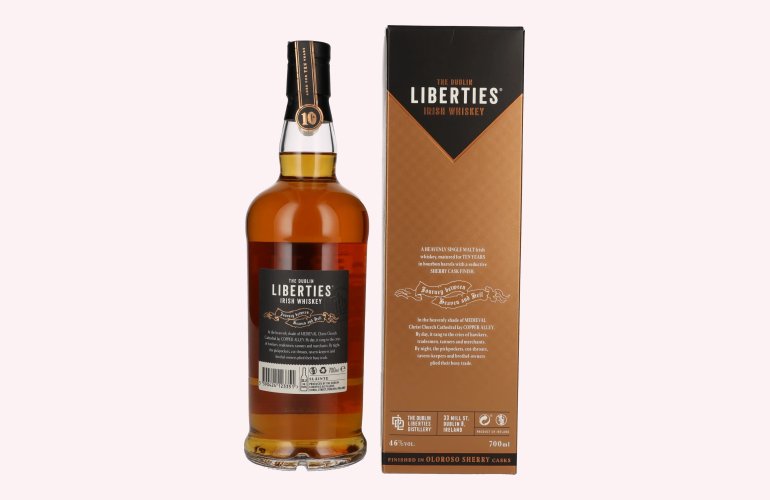 The Dublin LIBERTIES Copper Alley 10 Years Old Oloroso Sherry Cask Finish 46% Vol. 0,7l in geschenkverpakking