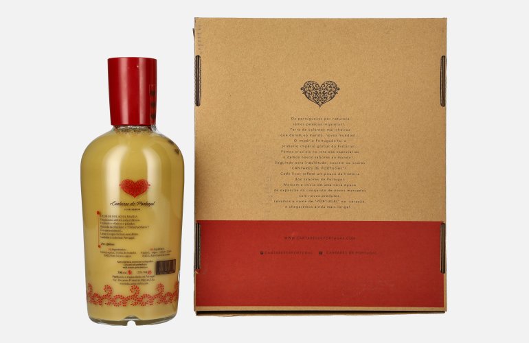 Cantares de Portugal Licor de Bolacha Maria 15% Vol. 0,7l in Geschenkbox mit 2 Gläsern