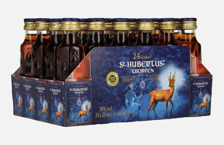 St. Hubertus Tropfen Kräuterlikör 30% Vol. 24x0,02l