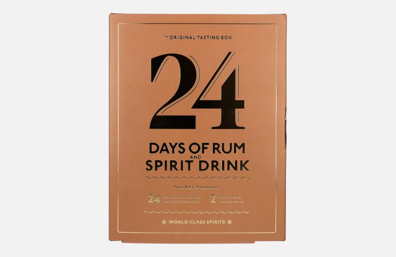 24 DAYS OF RUM AND SPIRIT DRINK The Original Tasting Box 41% Vol. 24x0,02l in geschenkverpakking met 2 Nosing Bril