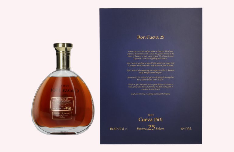 Ron Cueva 1501 Sistema 25 Solera Panama Rum 40% Vol. 0,7l in Giftbox