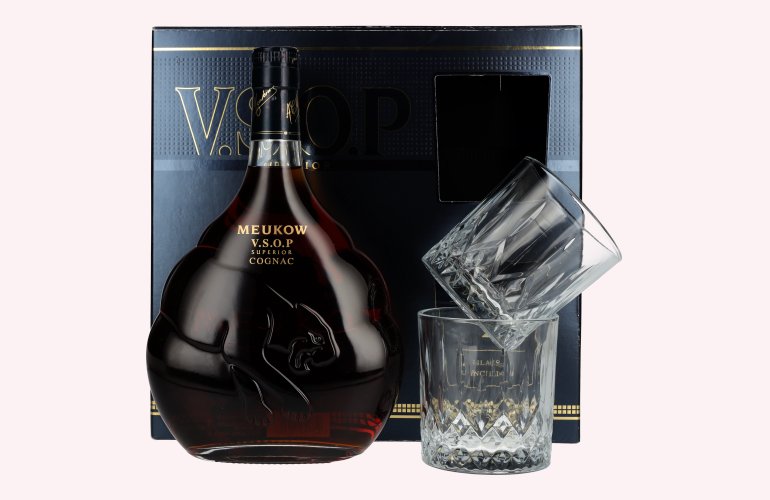 Meukow V.S.O.P Superior Cognac 40% Vol. 0,7l in Giftbox with 2 glasses