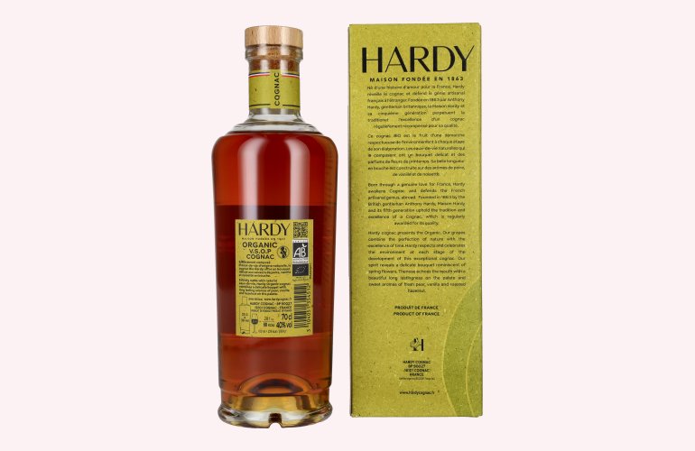 Hardy V.S.O.P Cognac ORGANIC 40% Vol. 0,7l in geschenkverpakking
