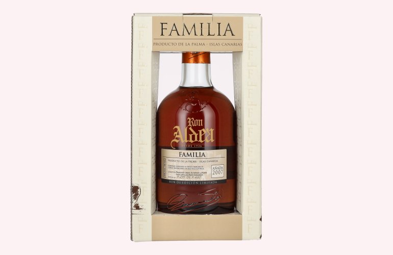 Ron Aldea FAMILIA Edición Limitada Añada 2007 43% Vol. 0,7l en boîte cadeau