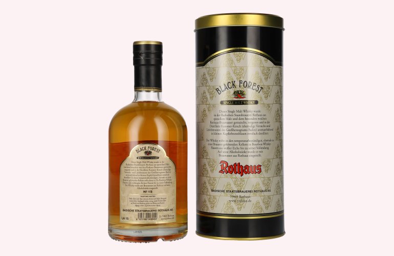Black Forest Rothaus Single Malt Whisky Edition No. 15 43% Vol. 0,7l in Tinbox