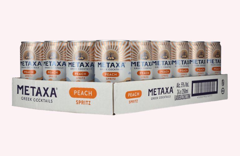 Metaxa Peach Spritz Greek Cocktails Ready to Drink 5% Vol. 24x0,25l Dosen Pfand