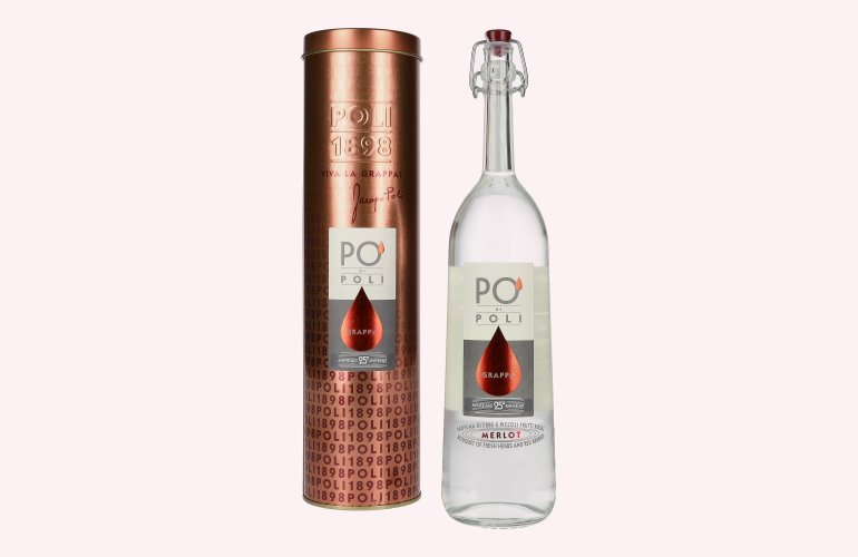Poli Po' Di Poli Grappa 25 Anniversario Merlot 40% Vol. 0,7l in Tinbox