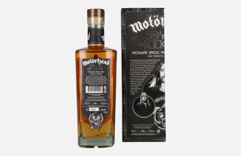 Motörhead 50 Years of Rock & Roll Highland Single Malt Scotch Whisky 58% Vol. 0,7l en boîte cadeau