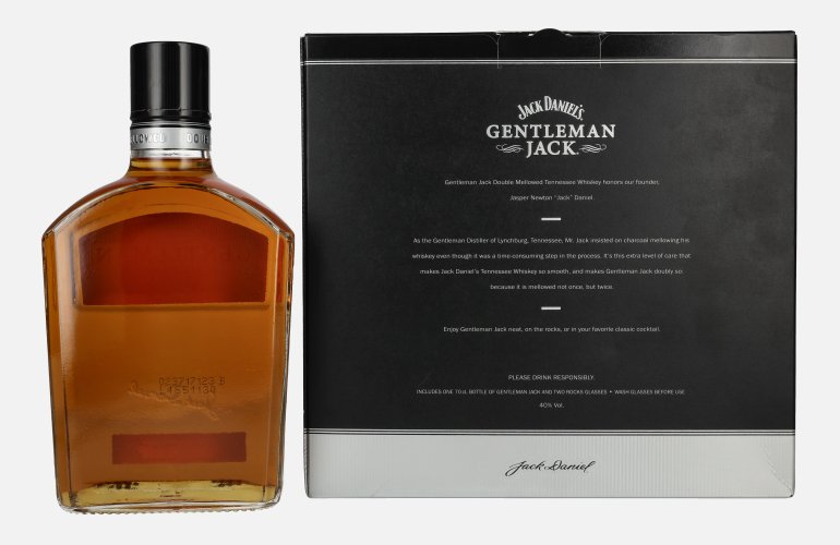 Jack Daniel's GENTLEMAN JACK Tennessee Whiskey 40% Vol. 0,7l en boîte cadeau avec 2 Verres