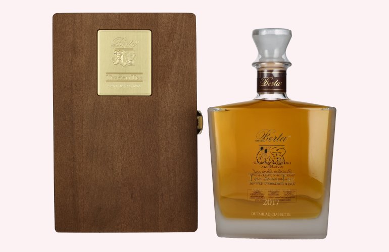 Berta Grappa Tre Soli Tre Grappa Invecchiata 2017 43% Vol. 0,7l in Holzkiste