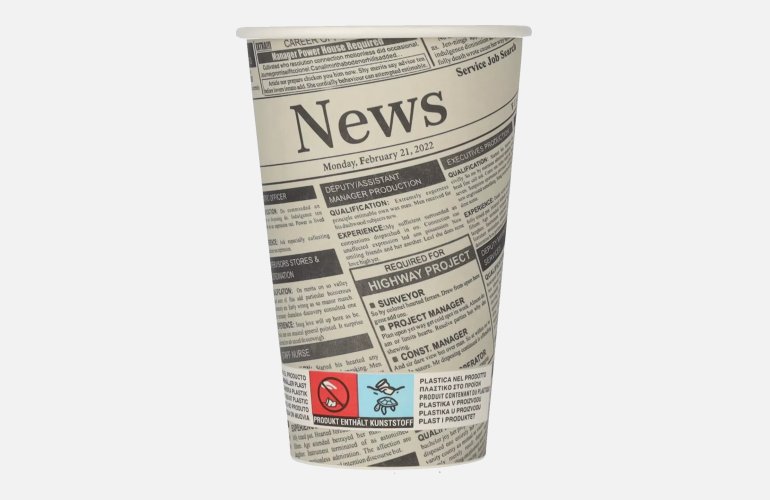 Kaffeebecher To Go Newsprint-Design 0,3l 50 Stück
