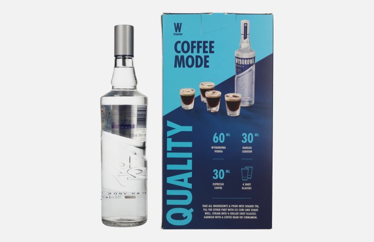 Wyborowa Wódka 37,5% Vol. 0,7l in geschenkverpakking met 2 Shotgläsern