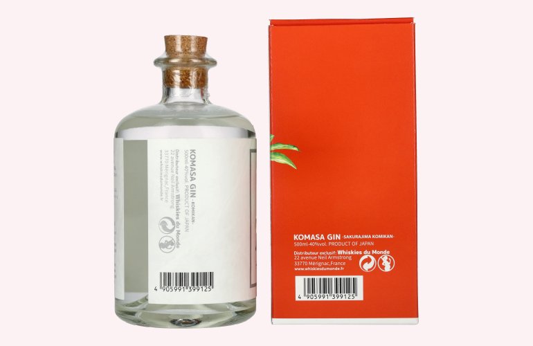 Komasa Gin SAKURAJIMA KOMIKAN 40% Vol. 0,5l en boîte cadeau