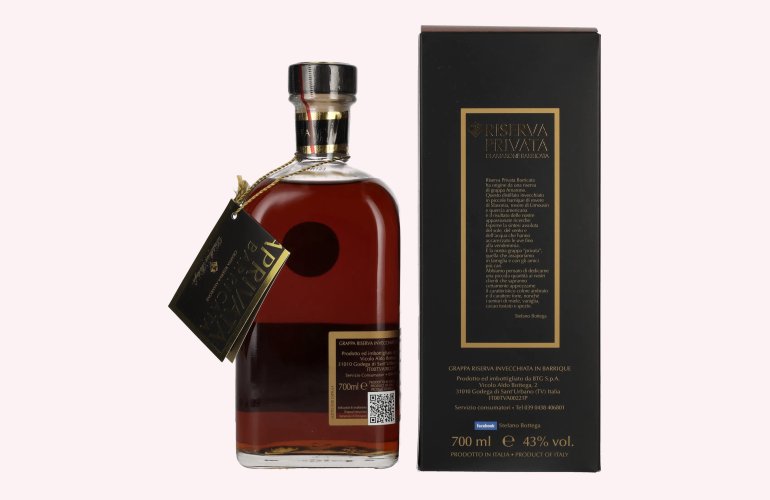 Bottega Grappa Riserva Privata di Amarone Barricata 43% Vol. 0,7l in Geschenkbox