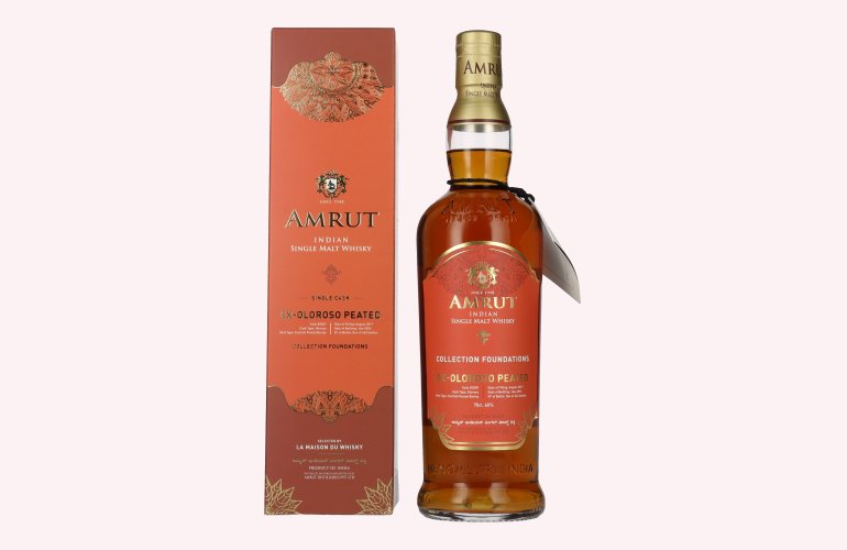 Amrut Ex-Oloroso Peated Indian Single Malt Whisky Collection Foundations 60% Vol. 0,7l in geschenkverpakking